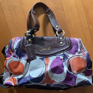 Coach Ashley Multi Color Sateen Satchel F20034